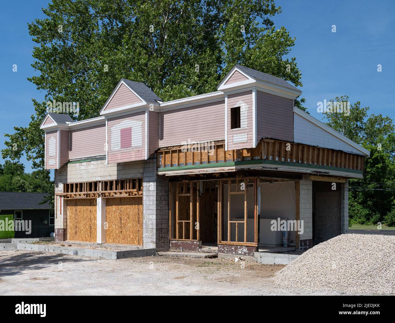 Edificio insolito in costruzione Foto Stock