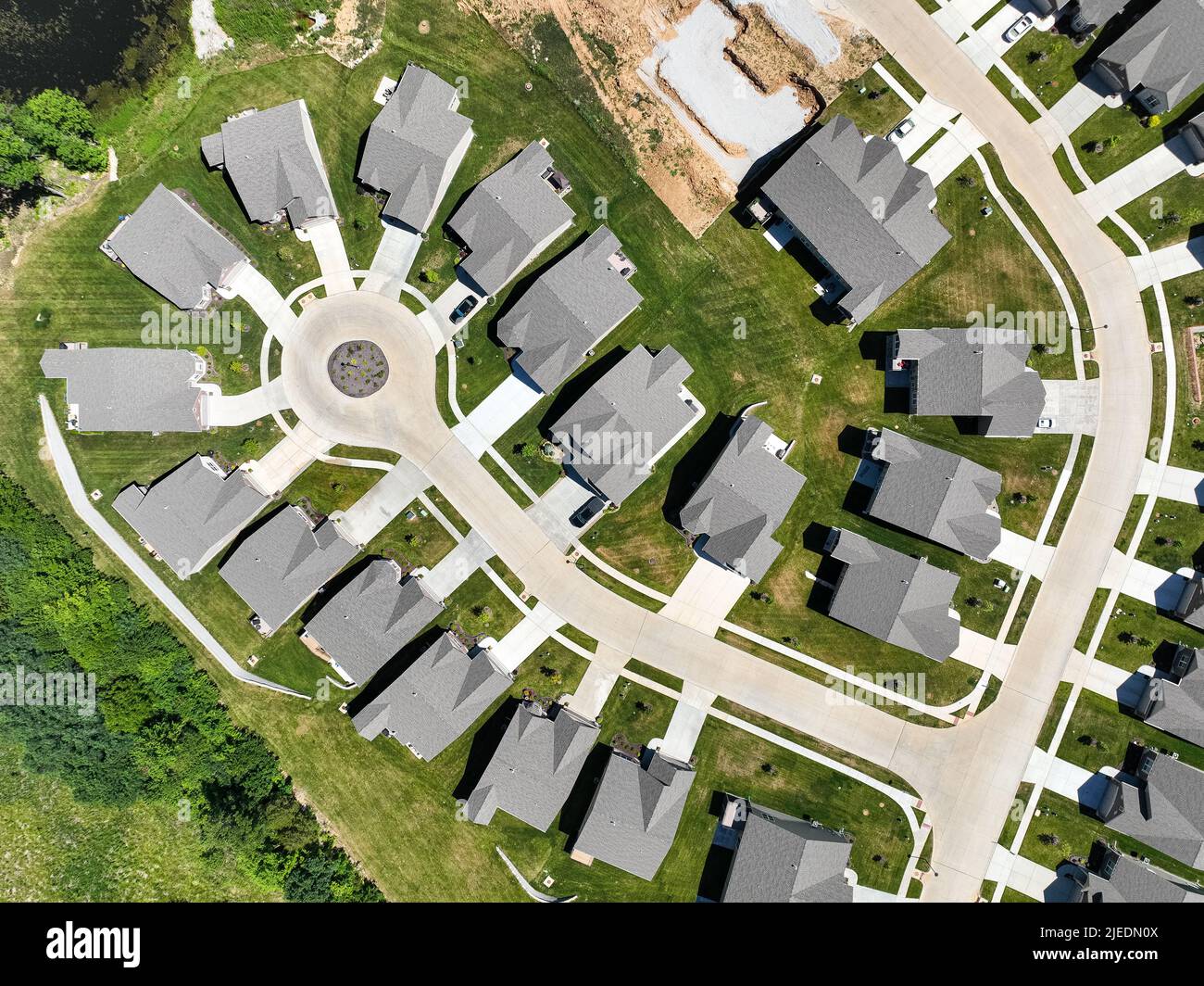 Veduta aerea delle suddivisioni suburbane di o'Fallon Foto Stock