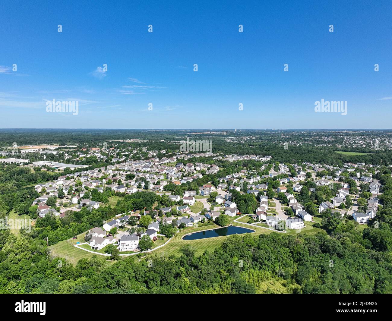 Veduta aerea delle suddivisioni suburbane di o'Fallon Foto Stock