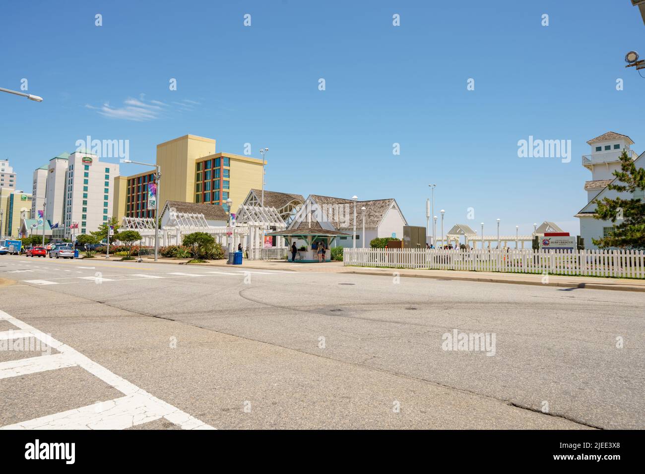 Accesso alla spiaggia su Virginia Beach Foto Stock