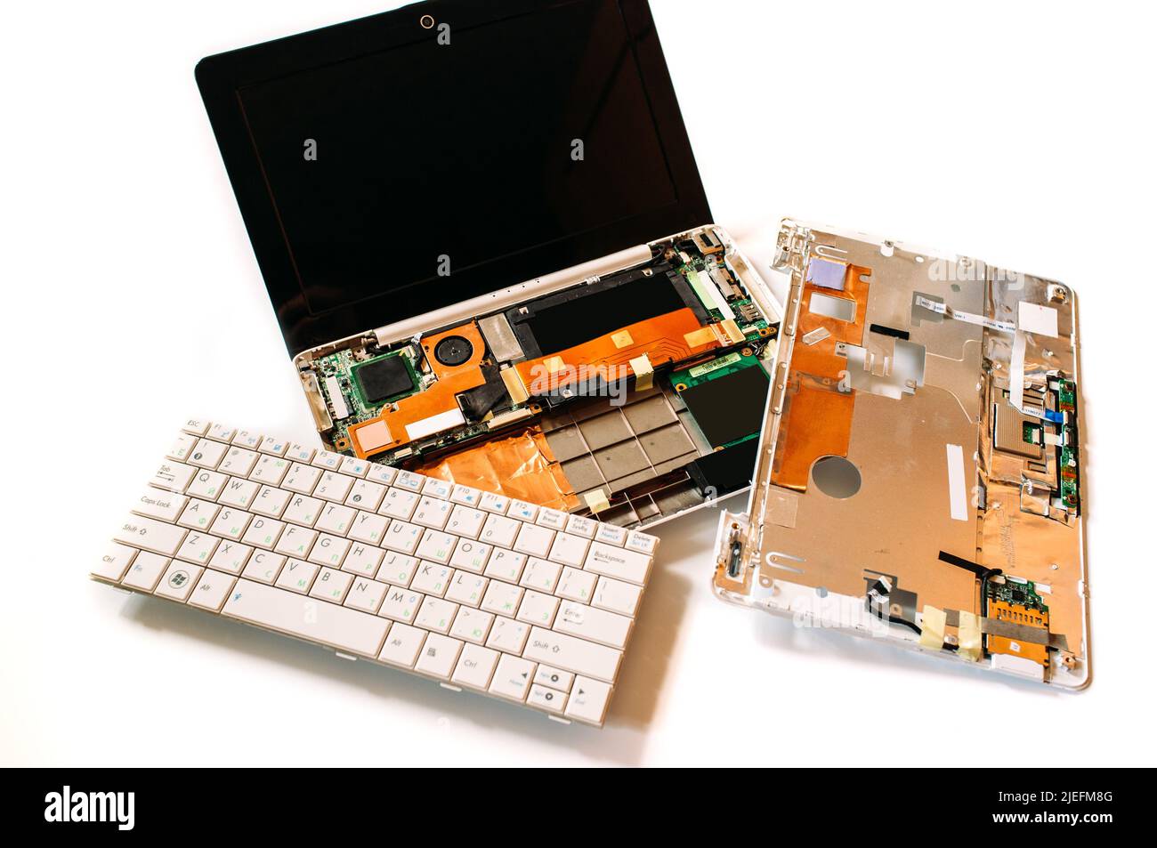 Netbook rotto (notebook) Foto Stock