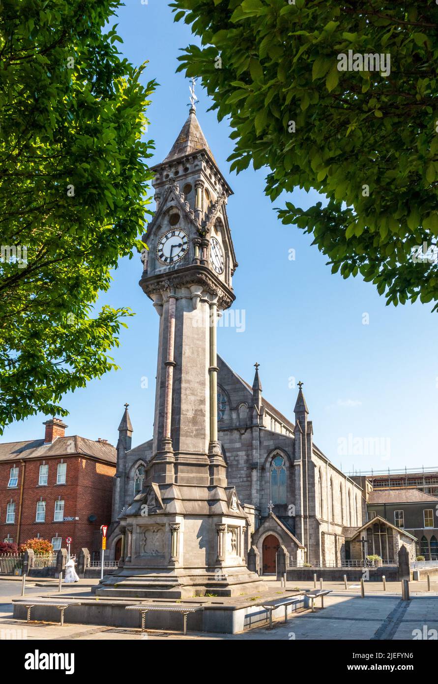 La torre dell'orologio di Tait - un punto di riferimento storico a Limerick, in Irlanda Foto Stock
