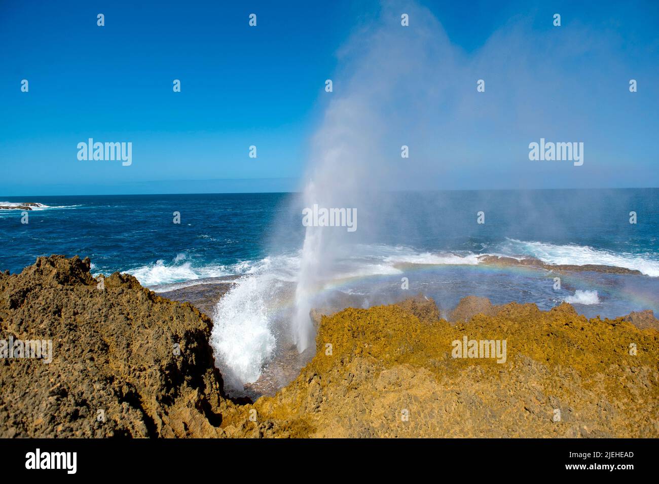 Buchi di soffiaggio bei Carnarvon, Australien, Wasserfontäne, Schlaglöcher, Foto Stock