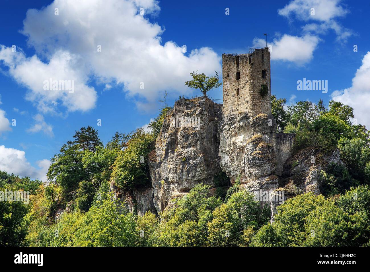 Burgruine Neideck, Bayern, Pottenstein, Adelsburg, Fränkische Schweiz, Foto Stock