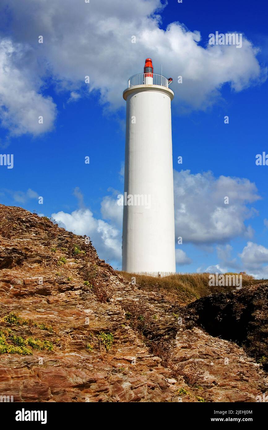 Europa, Frankreich, Poitou-VendÈe, Poitou-Vendee, Charente-Maritime, Saint Hilaire de Riez, Saint-Gilles-Croix-de-vie, Leuchtturm, Feu de Grosse Terre Foto Stock