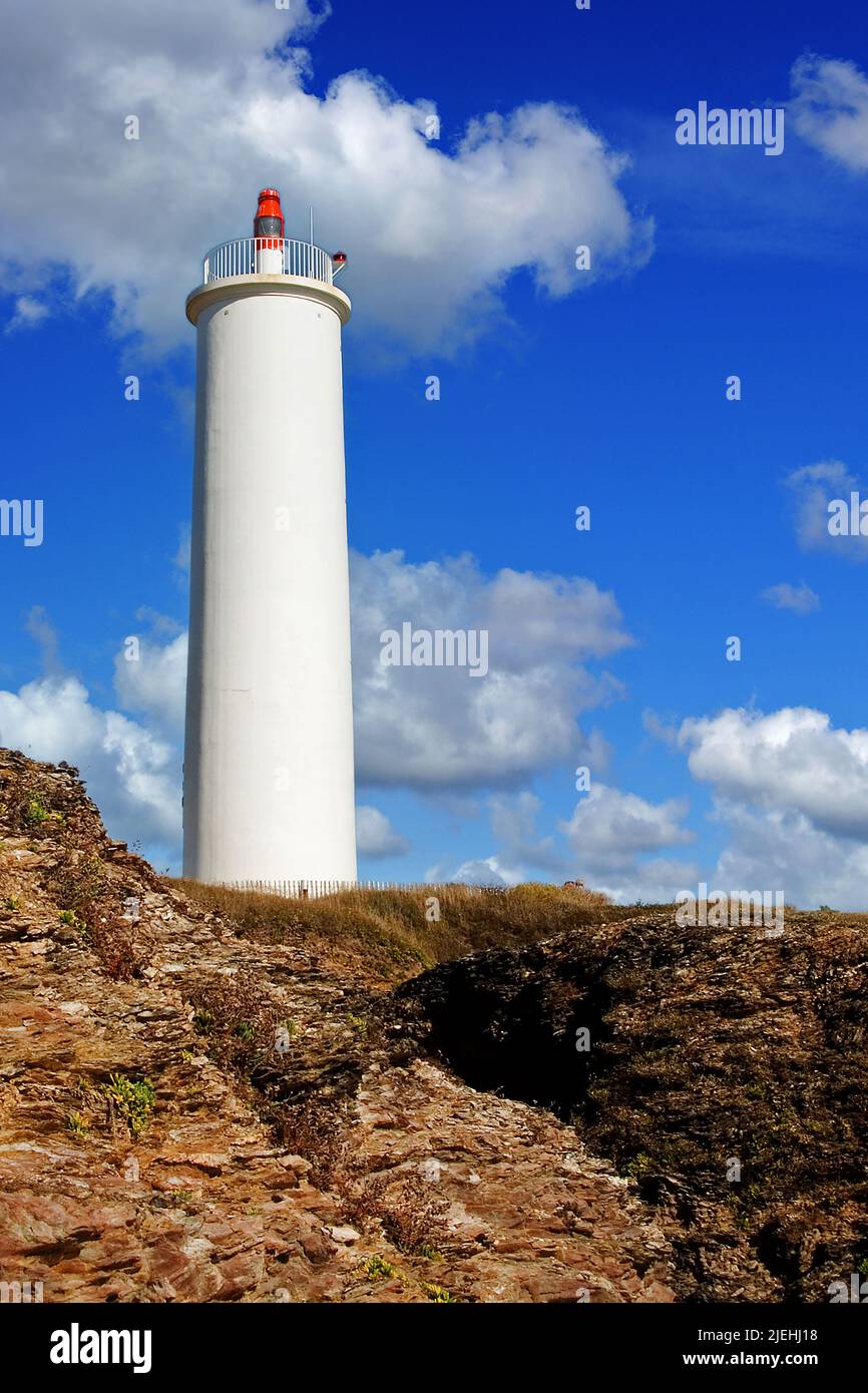 Europa, Frankreich, Poitou-VendÈe, Poitou-Vendee, Charente-Maritime, Saint Hilaire de Riez, Saint-Gilles-Croix-de-vie, Leuchtturm, Feu de Grosse Terre Foto Stock