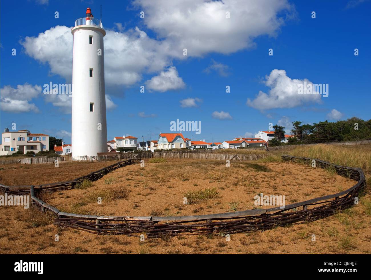 Frankreich, Poitou-VendÈe, Poitou-Vendee, Charente-Maritime, Saint Hilaire De Riez, Saint-Gilles-Croix-de-Vie, Leuchtturm, Feu de Grosse Terre Foto Stock
