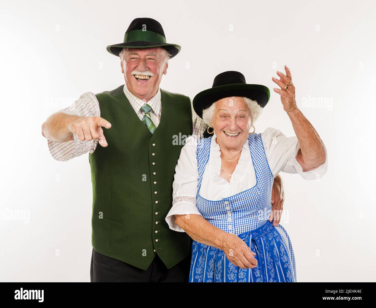 In Seniorenpaar Tracht - Coppia senior in costume tradizionale Foto Stock