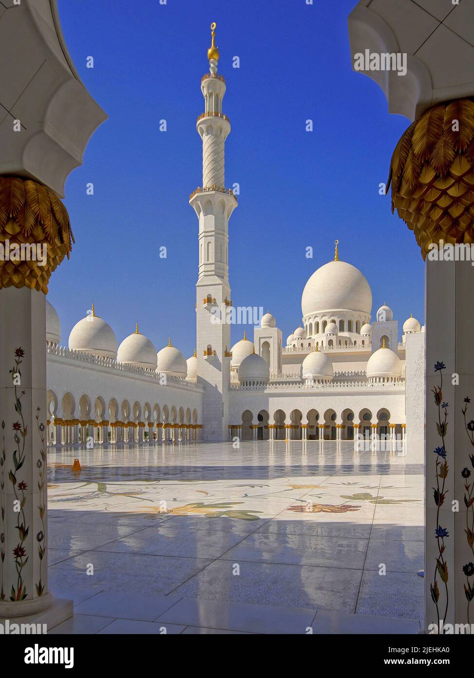 Scheich-Zayid-Moschee ad Abu Dhabi, Vereinigte Arabische Emirate, VAE, Foto Stock