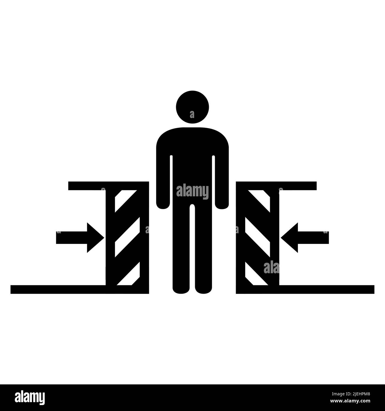 Body Crush Force from Two Sides Symbol Sign Illustrazione Vettoriale