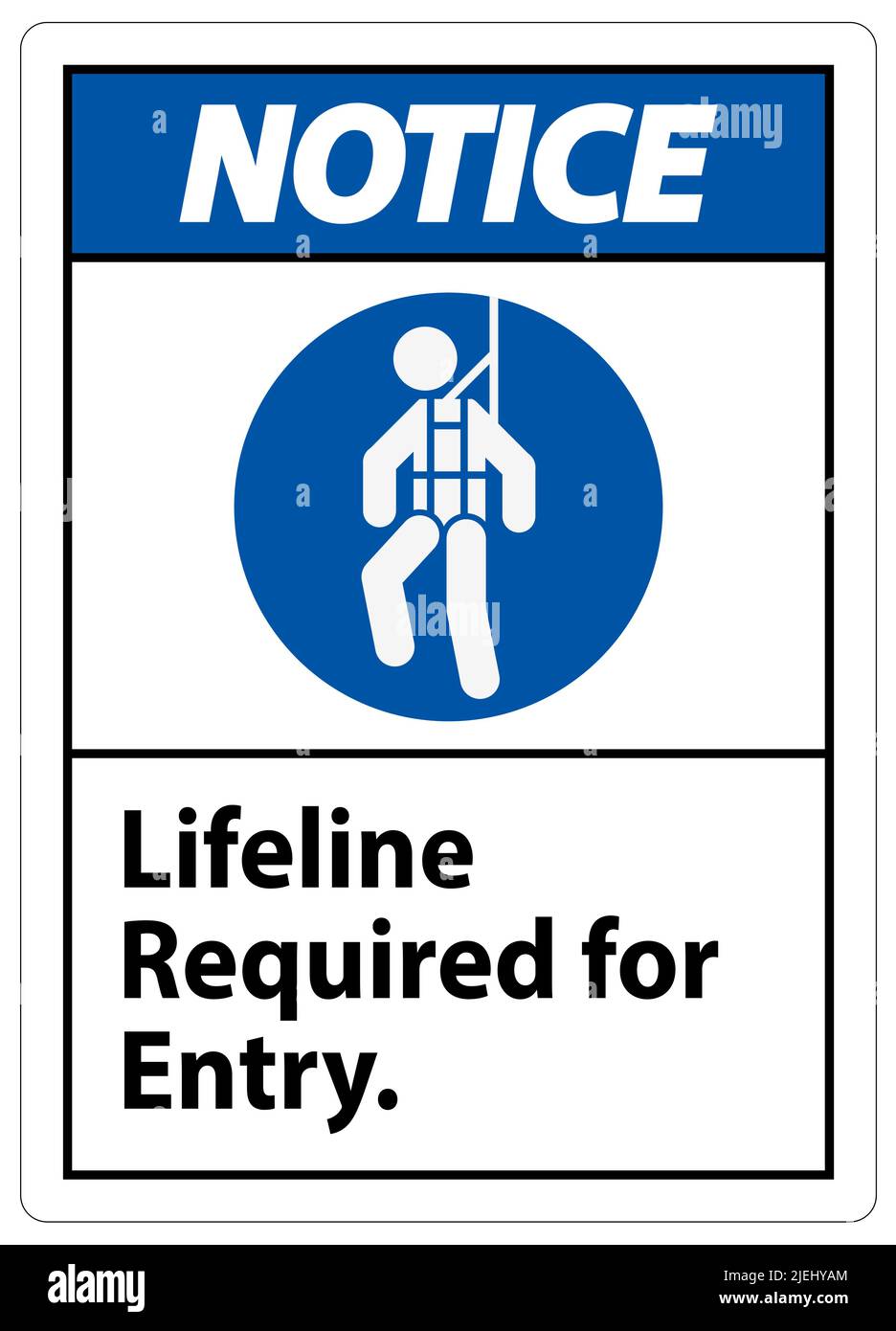 Avvertenza per l'ingresso è necessaria una linea di sicurezza per i segnali di spazio limitato Illustrazione Vettoriale