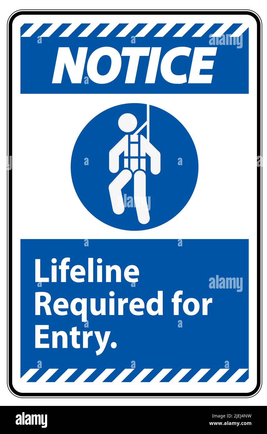 Avvertenza per l'ingresso è necessaria una linea di sicurezza per i segnali di spazio limitato Illustrazione Vettoriale