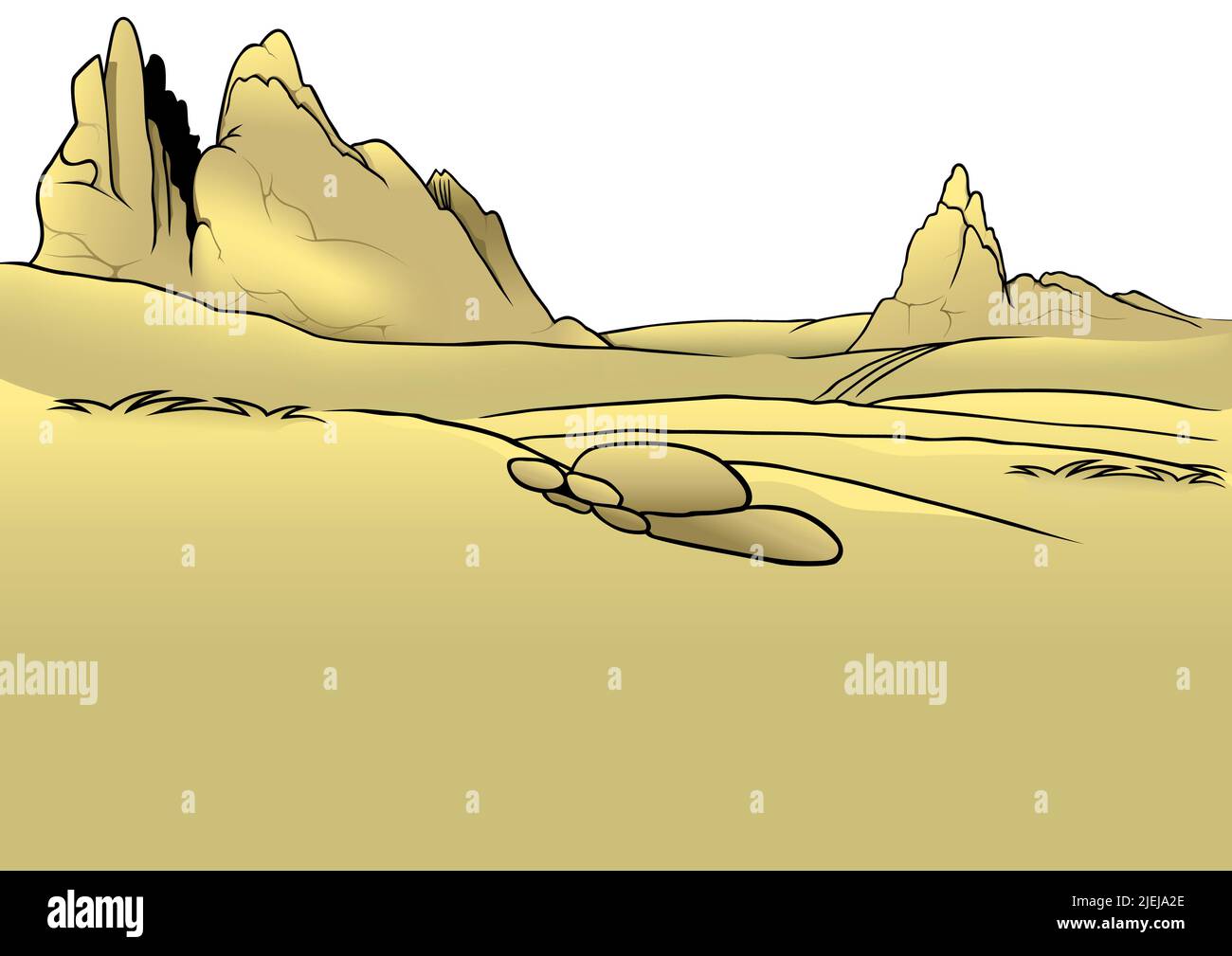 Paesaggio sabbioso con rocce sabbiose Illustrazione Vettoriale