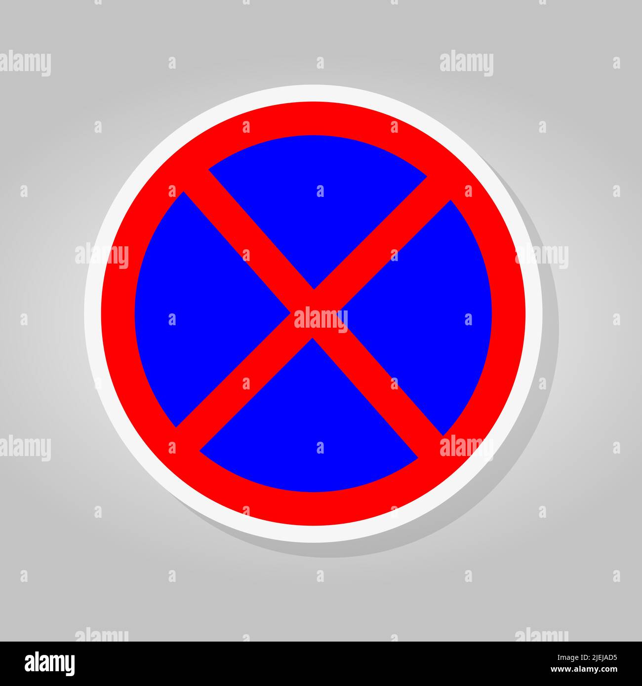 No stop or Parking Traffic Sign isolate on White background,Illustrazione vettore Illustrazione Vettoriale