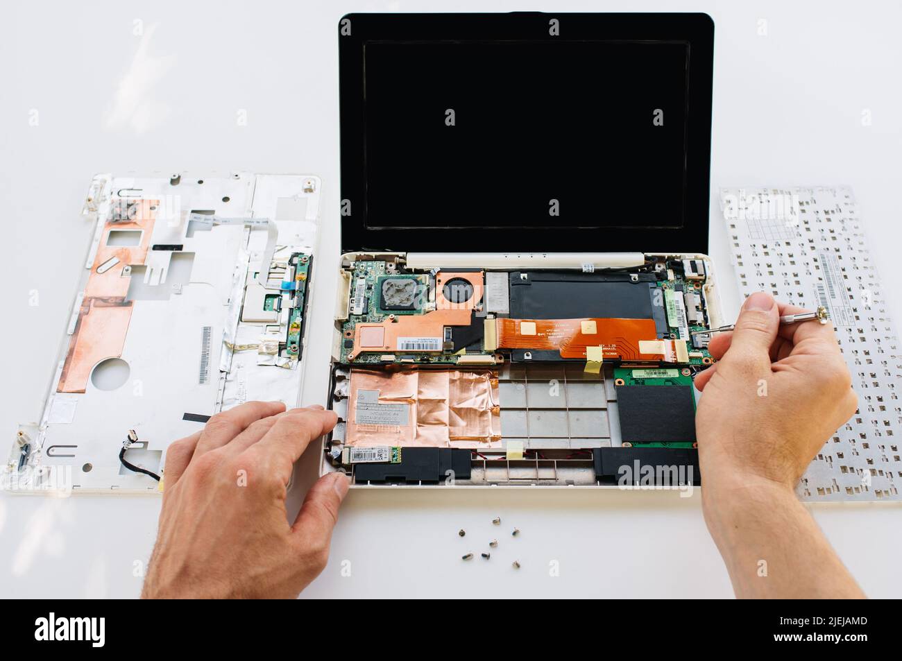 Manutenzione in garanzia del laptop (pc) Foto Stock