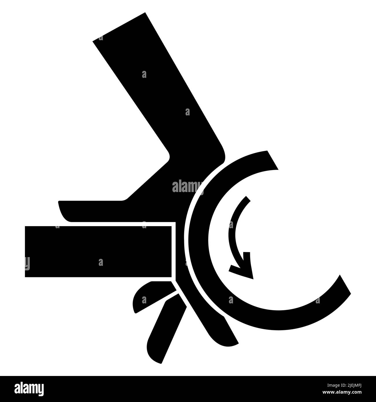Cartello con il simbolo del punto di schiacciamento del rullo della mano Illustrazione Vettoriale
