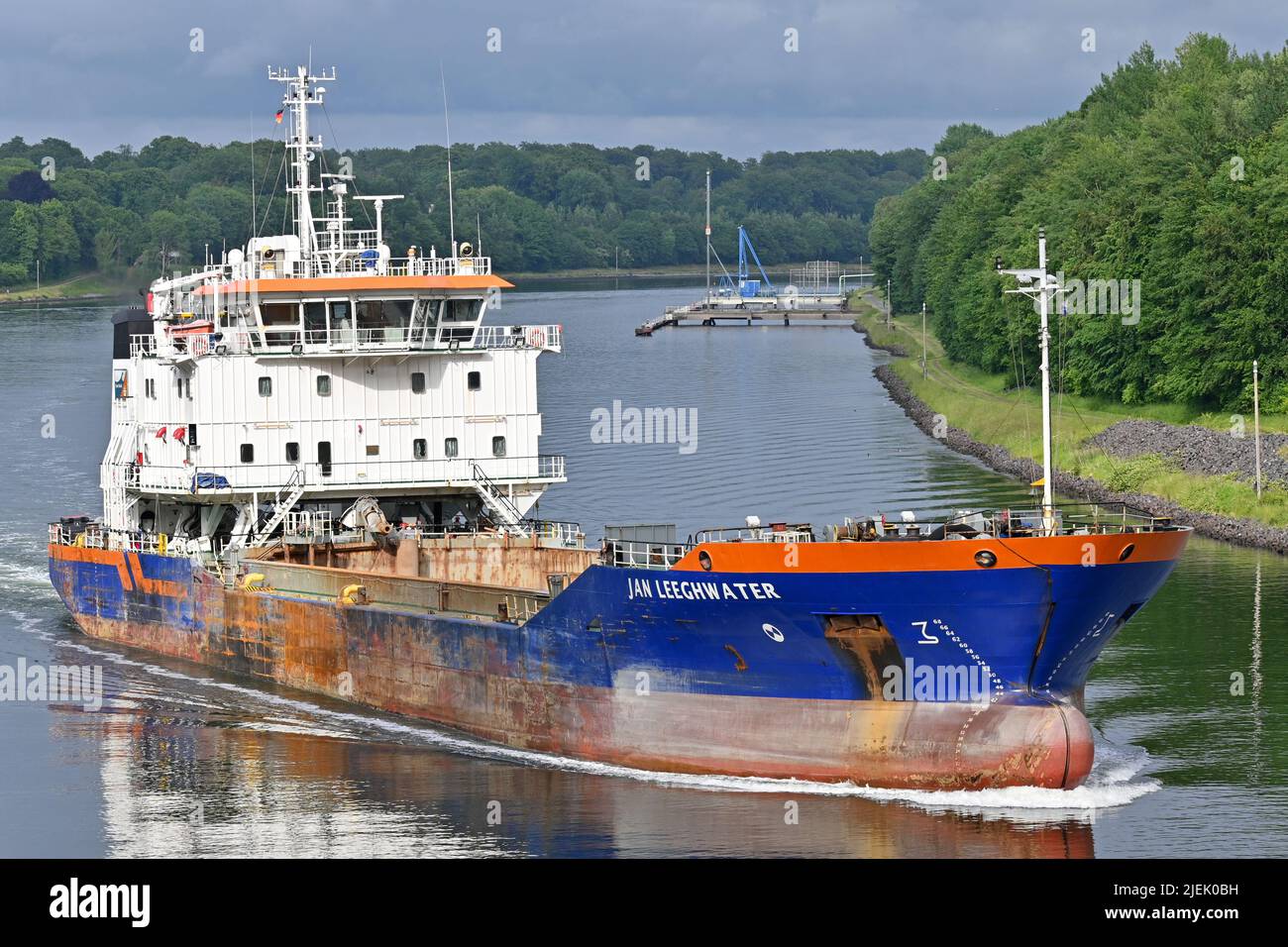 Motor Hopper JAN LEEGHWATER al canale Kiel Foto Stock