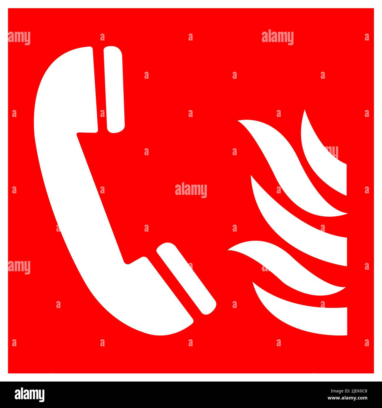 Simbolo del telefono di emergenza antincendio segno isolato su sfondo bianco, illustrazione vettoriale EPS.10 Illustrazione Vettoriale