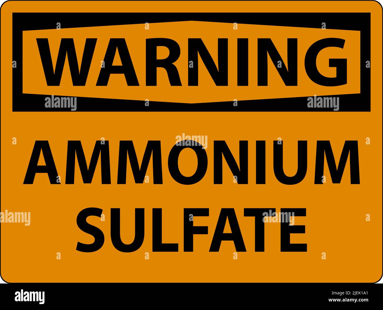 Avvertenza simbolo solfato di ammonio su sfondo bianco Illustrazione Vettoriale