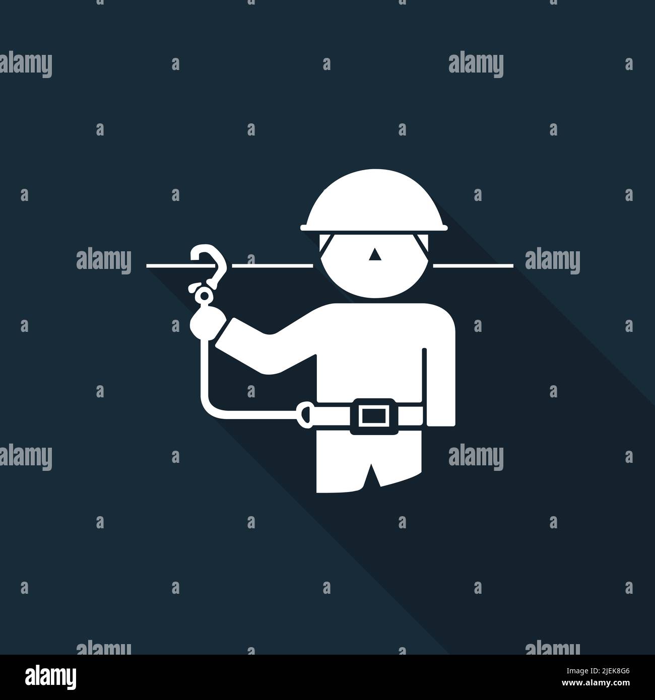 Icona PPE.utilizzare cinture di sicurezza simbolo segno isolare su sfondo nero,illustrazione vettoriale Illustrazione Vettoriale