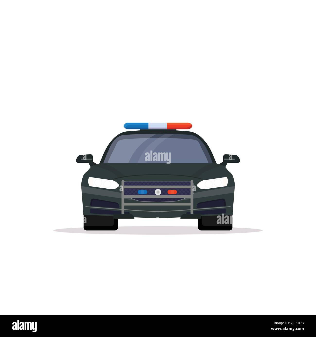 Vista frontale della macchina della polizia Illustrazione Vettoriale