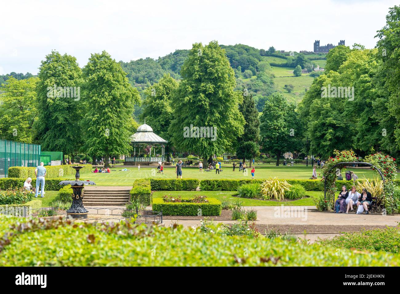 Hall Leys Park, Matlock, Derbyshire, Inghilterra, Regno Unito Foto Stock