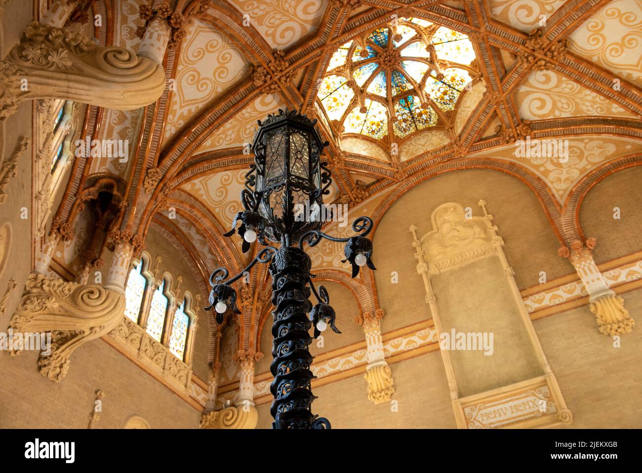 Interno dell'Ospedale di Sant Pau a Barcellona, Spagna Foto Stock