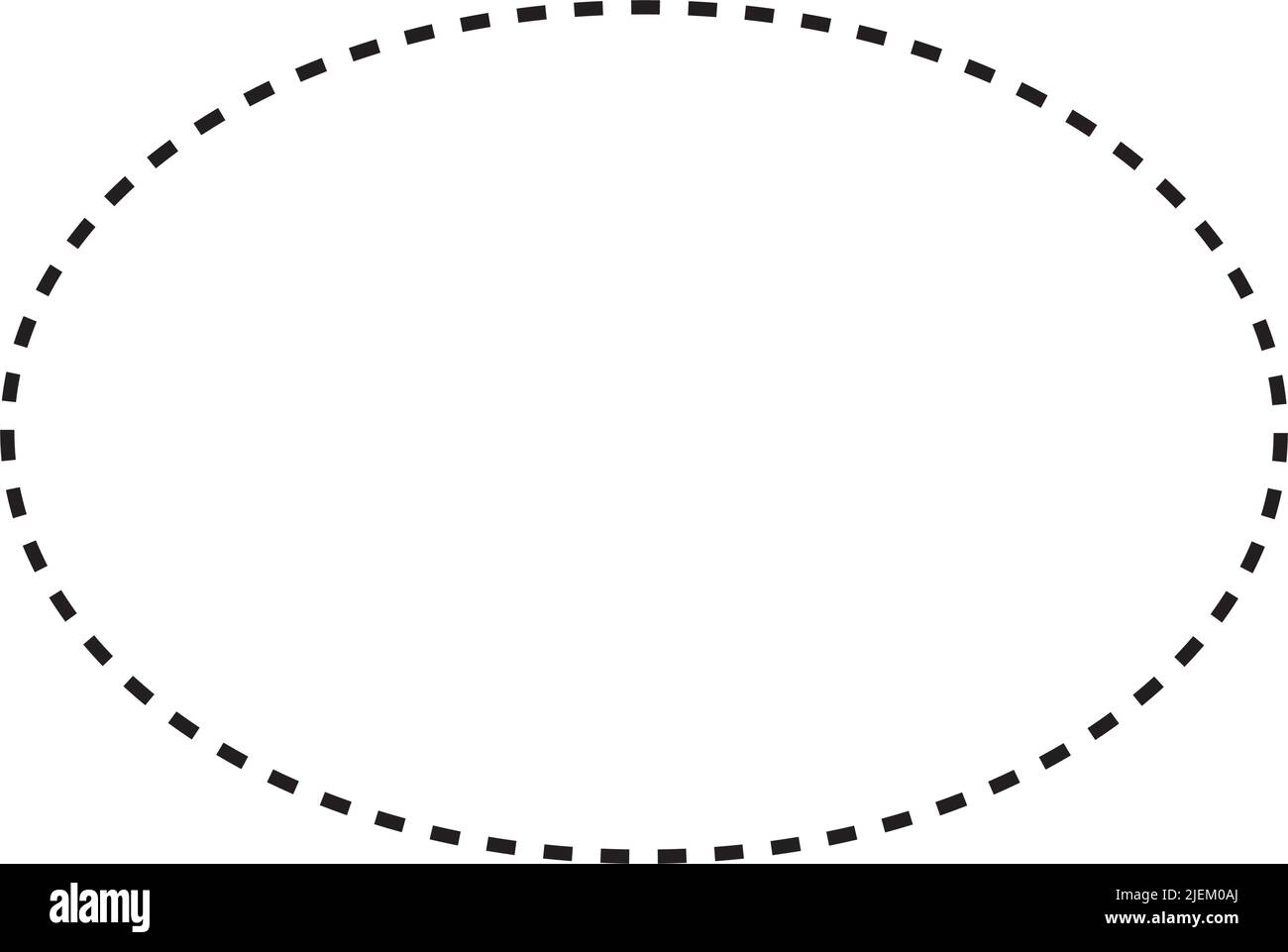 Simbolo ellisse icona vettoriale a forma tratteggiata per l'elemento dell'interfaccia utente di un disegno grafico creativo in un'illustrazione con pittogramma Illustrazione Vettoriale