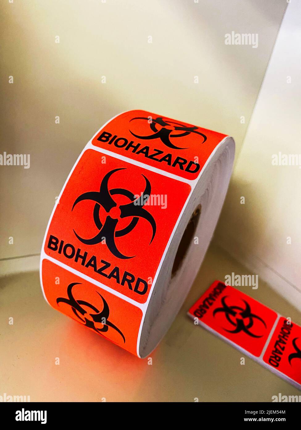 Adesivi a rischio biologico Foto Stock