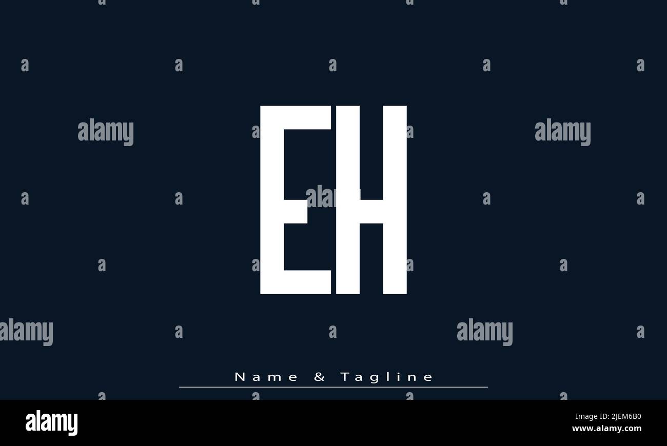 Lettere alfabetiche iniziali logo monogramma EH , HE Illustrazione Vettoriale