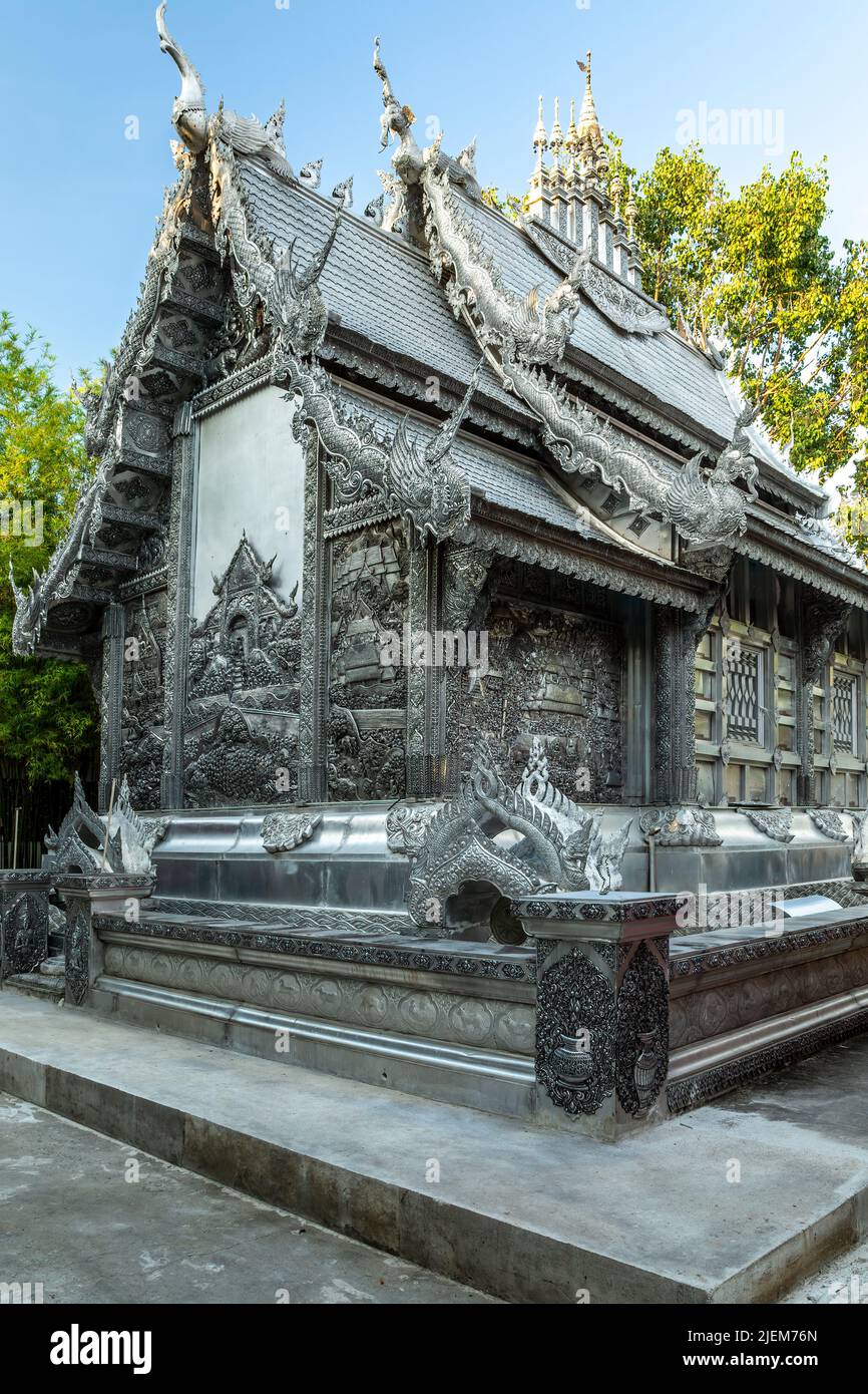 Wat Sri Suphan (Argento Tempio), Chiang Mai, Thailandia Foto Stock