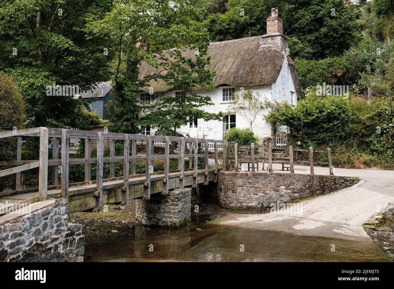 Scene di Helford Village, West Cornwall, Inghilterra Foto Stock