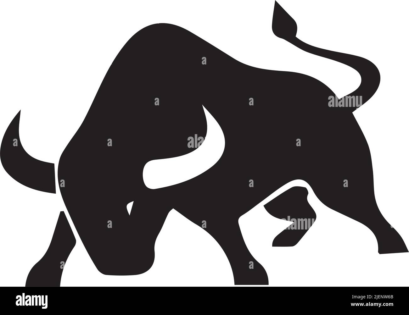 Arrabbiato Bull attacco logo ispirazione Illustrazione Vettoriale