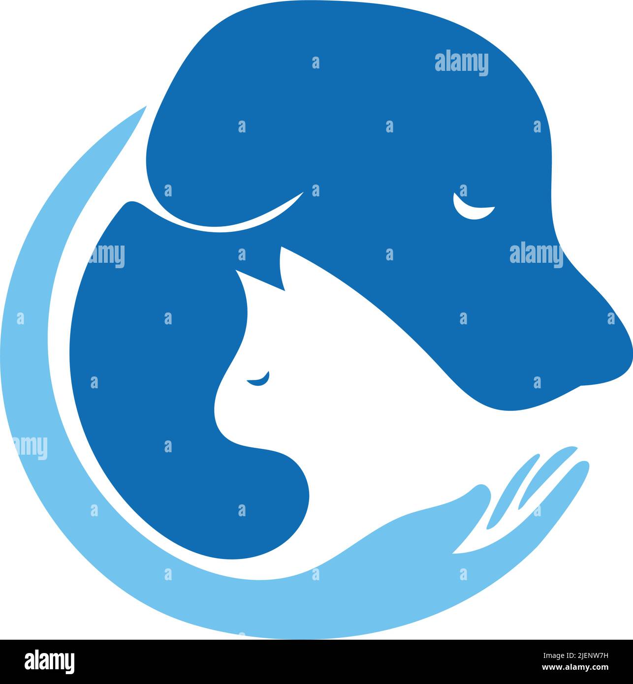 Modello con logo Vector PET Shop. Etichetta icona animale moderna per negozio, clinica veterinaria, ospedale, rifugio, servizi aziendali. Illustrazione Vettoriale