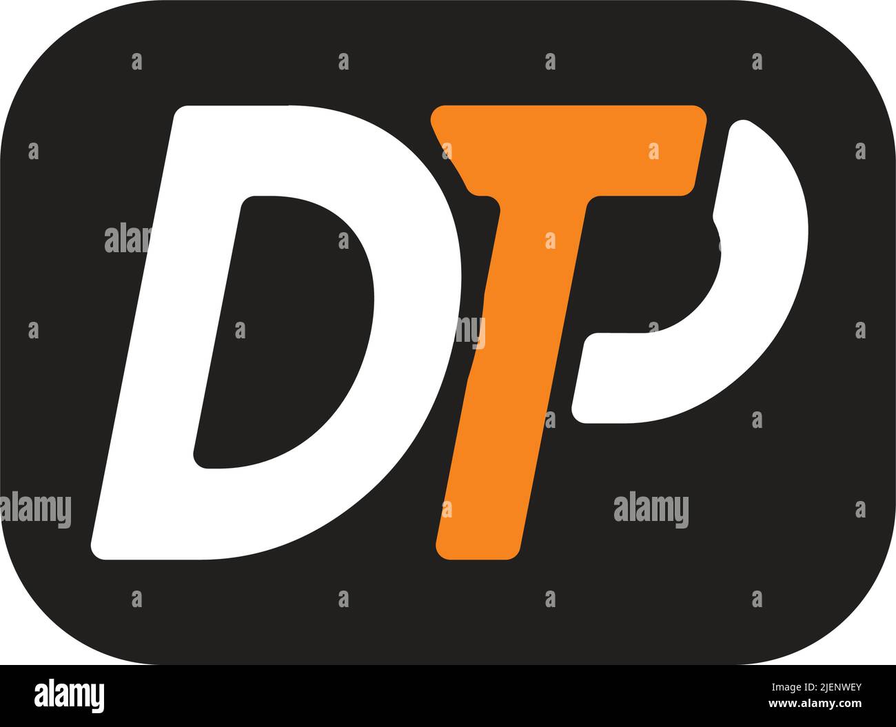 Design del modello del logo iniziale DTP Illustrazione Vettoriale