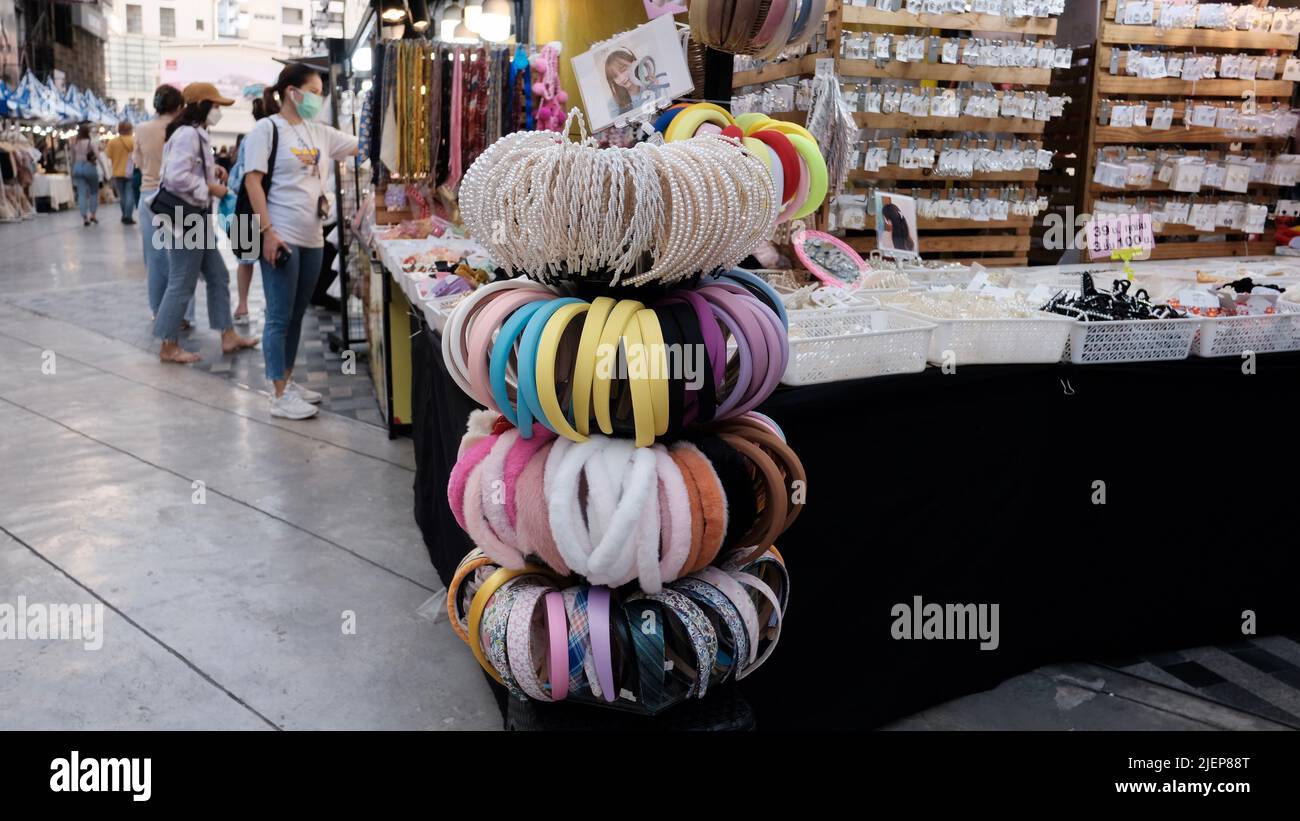 Siam Square Street venditori mercato Young People's Shopping Area Bangkok Thailandia Foto Stock