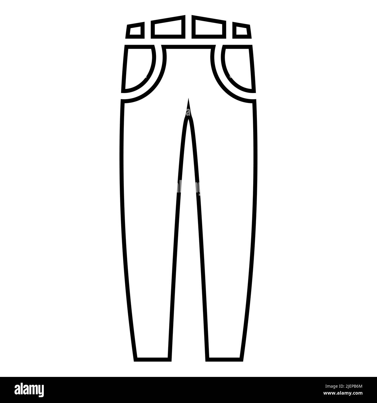 Icona vettore jeans isolata su sfondo bianco Illustrazione Vettoriale