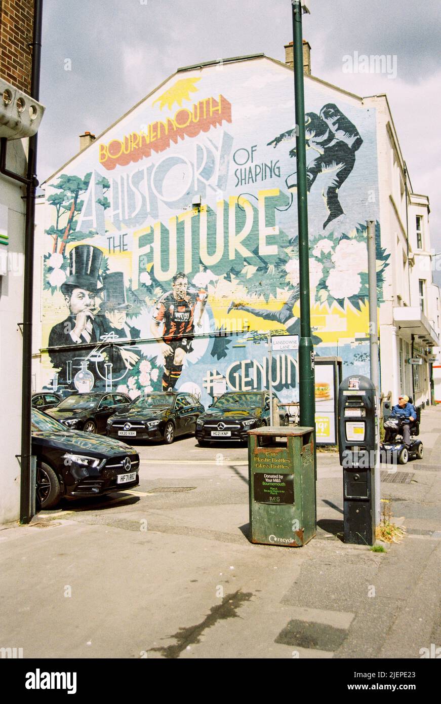Bournemouth Street Mural Landsdowne Lane, Bournemouth, Dorset, Inghilterra, Regno Unito. Foto Stock