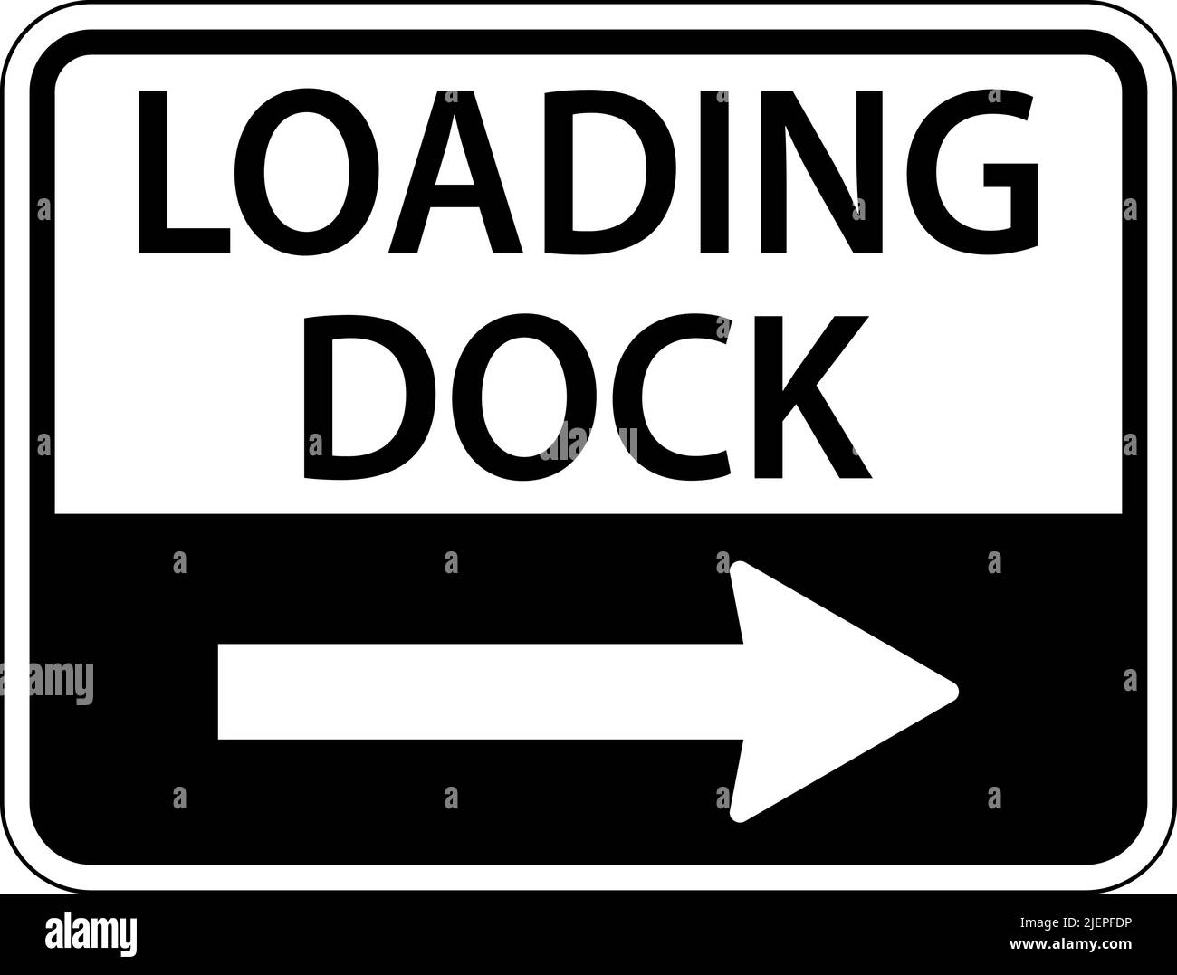 Caricamento del Dock freccia destra segno su sfondo bianco Illustrazione Vettoriale