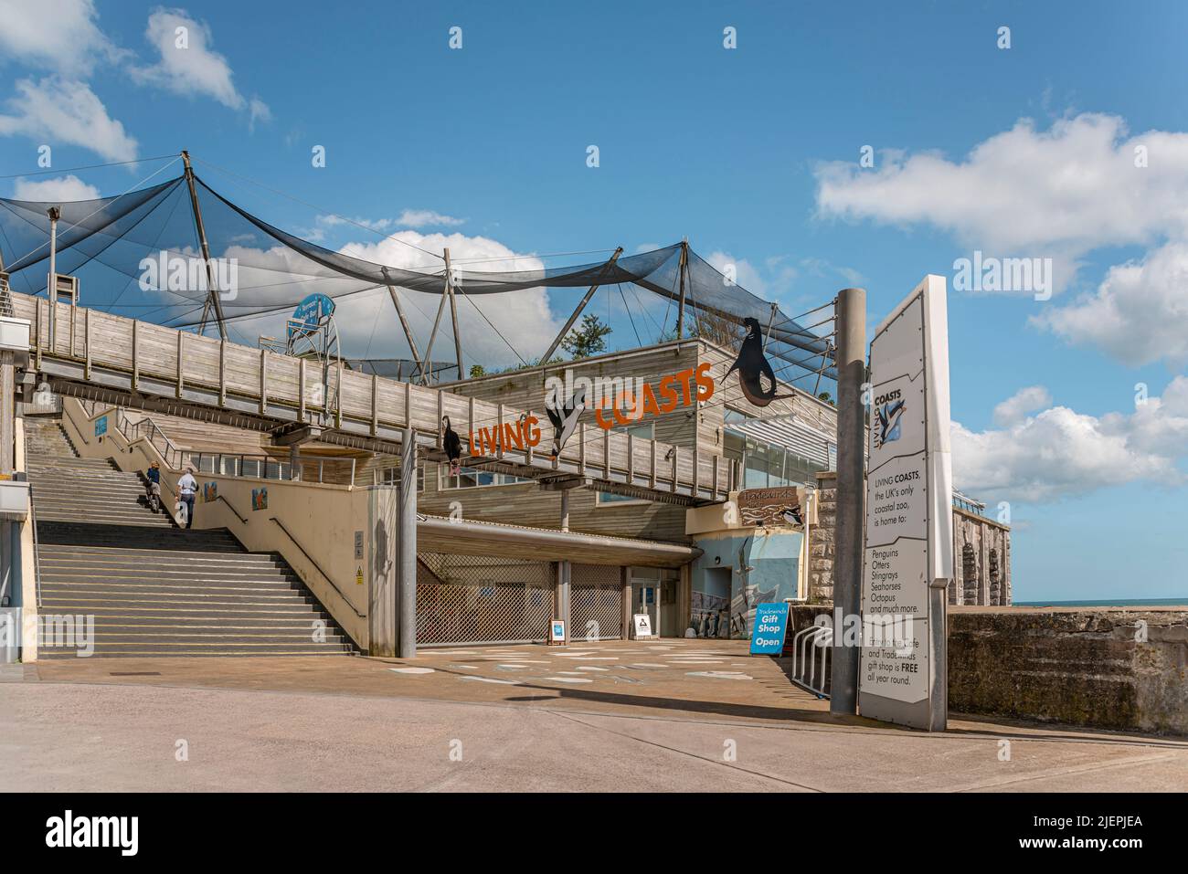 Acquario e Aviary di Living Coast, Torquay, Torbay, Inghilterra, UK Foto Stock