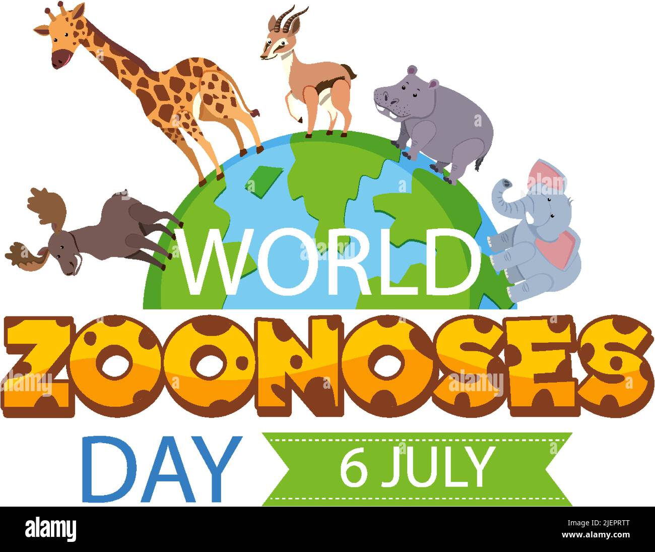 World zoonoses giorno banner disegno illustrazione Illustrazione Vettoriale