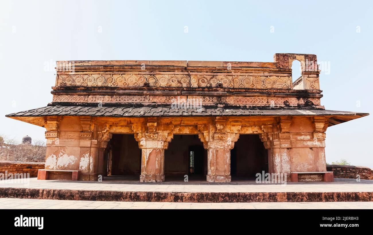 Vista della vecchia prigione di Fort, Gwalior Fort, Madhya Pradesh, India. Foto Stock