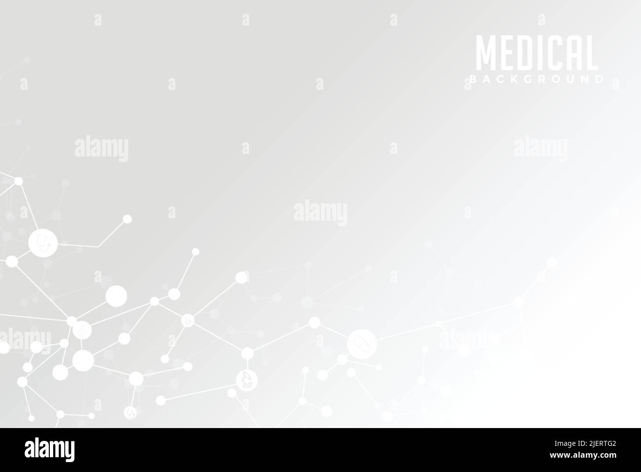 Sfondo medico grigio con punti e astrazione sullo sfondo Illustrazione Vettoriale