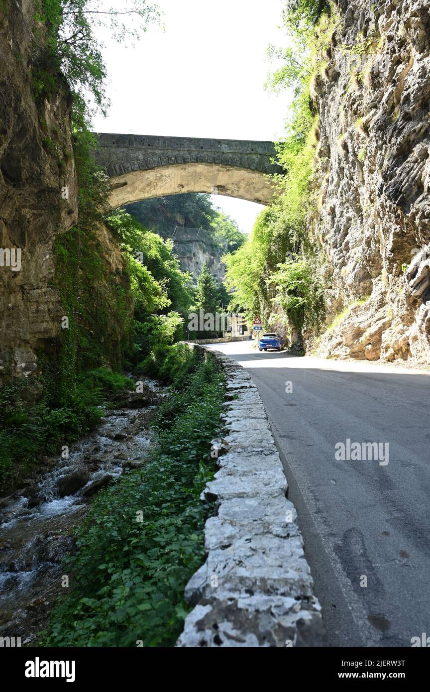 Strada della forra, Tremosine, italia Foto Stock