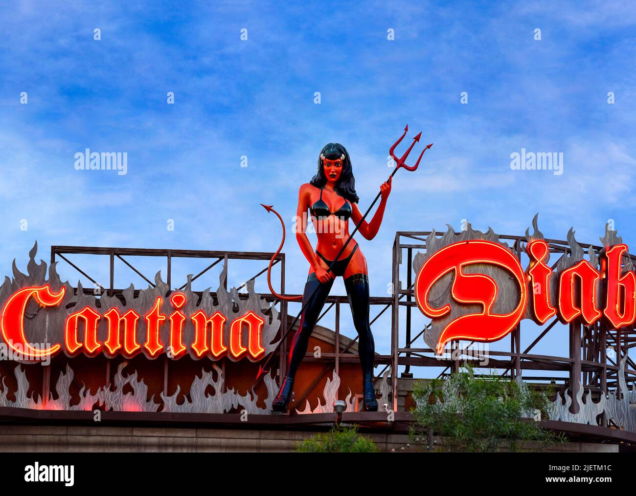 The Devil Woman of Sin City, Cantina Diablo, Las Vegas, Nevada Foto Stock
