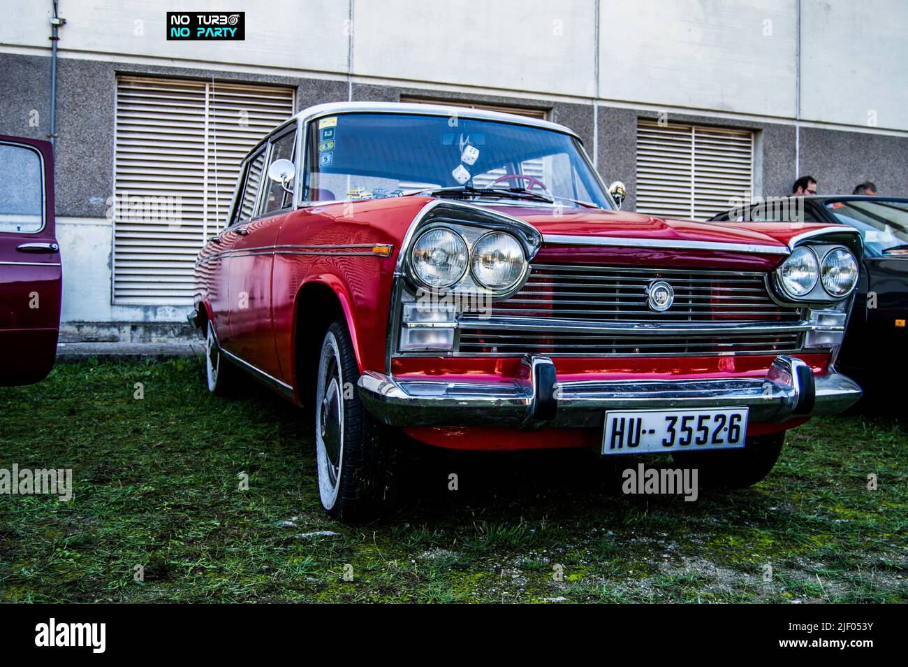 Particolare di auto classica spagnola come il vecchio taxi di barcellona. Sedile 1500 Foto Stock