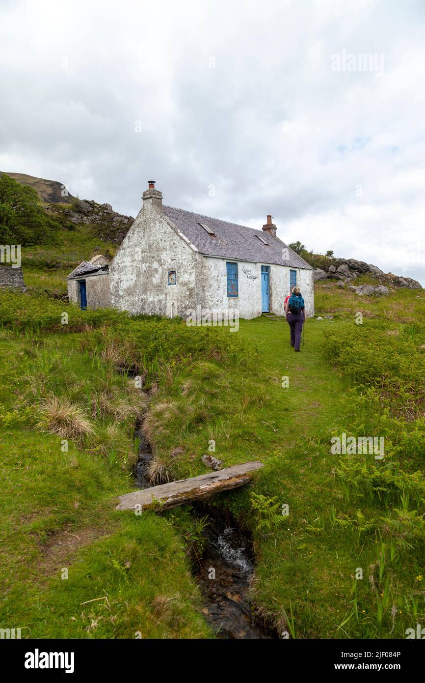 Laggan Cottages sulla costa nord dell'isola di Arran Foto Stock