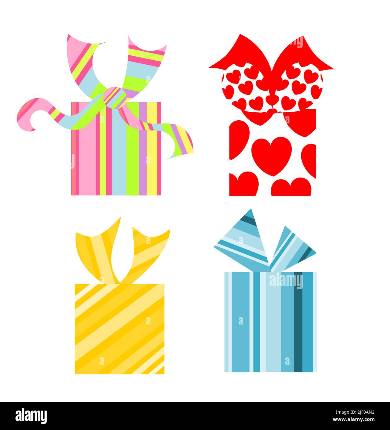 Set di varie scatole regalo colorate. Regali per Natale Illustrazione Vettoriale