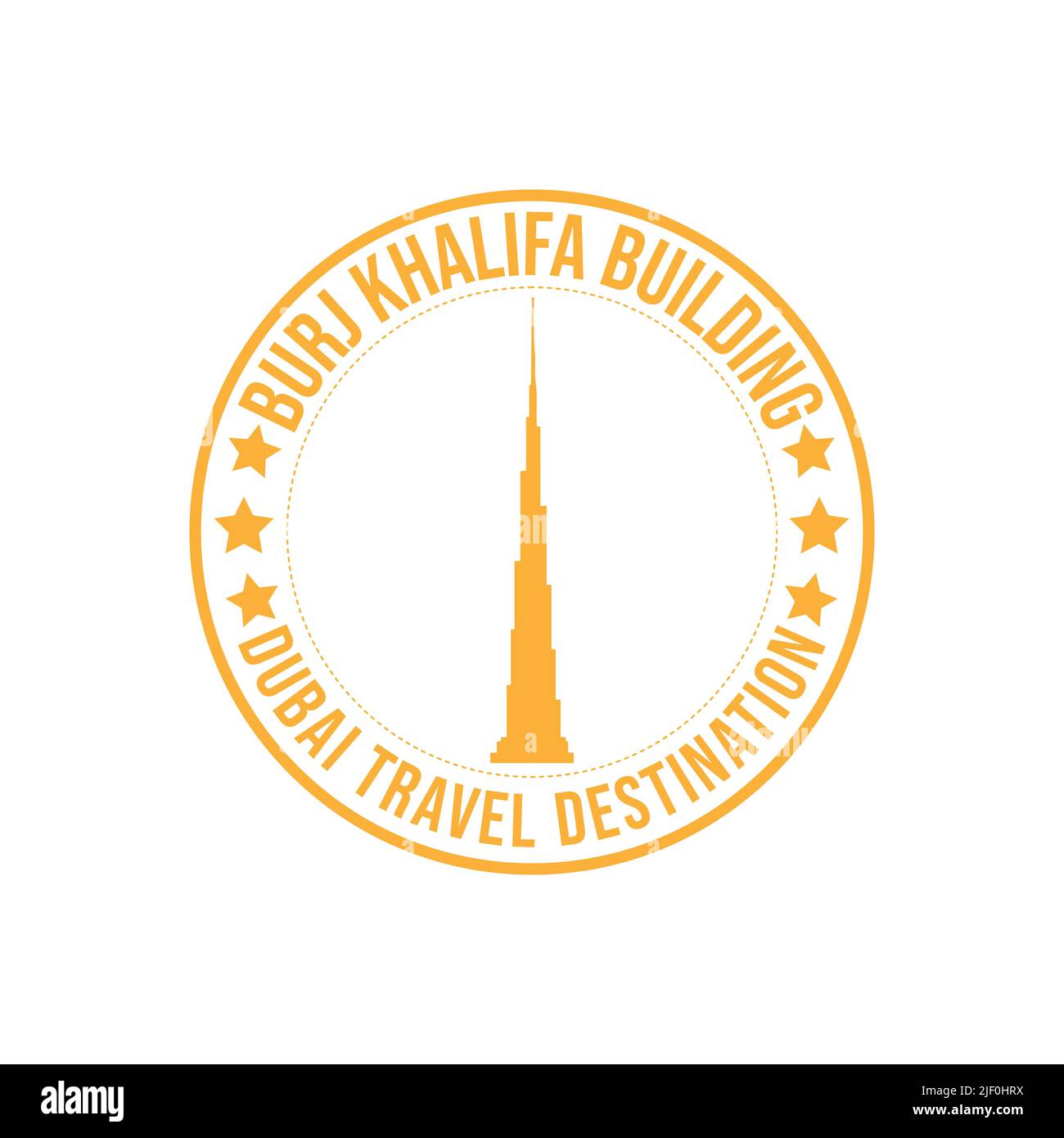 Timbro di gomma con il testo destinazione di viaggio Burj Khalifa scritto all'interno del timbro. È il momento di viaggiare. Dubai skylines viaggio destinazione grunge gomma s Illustrazione Vettoriale