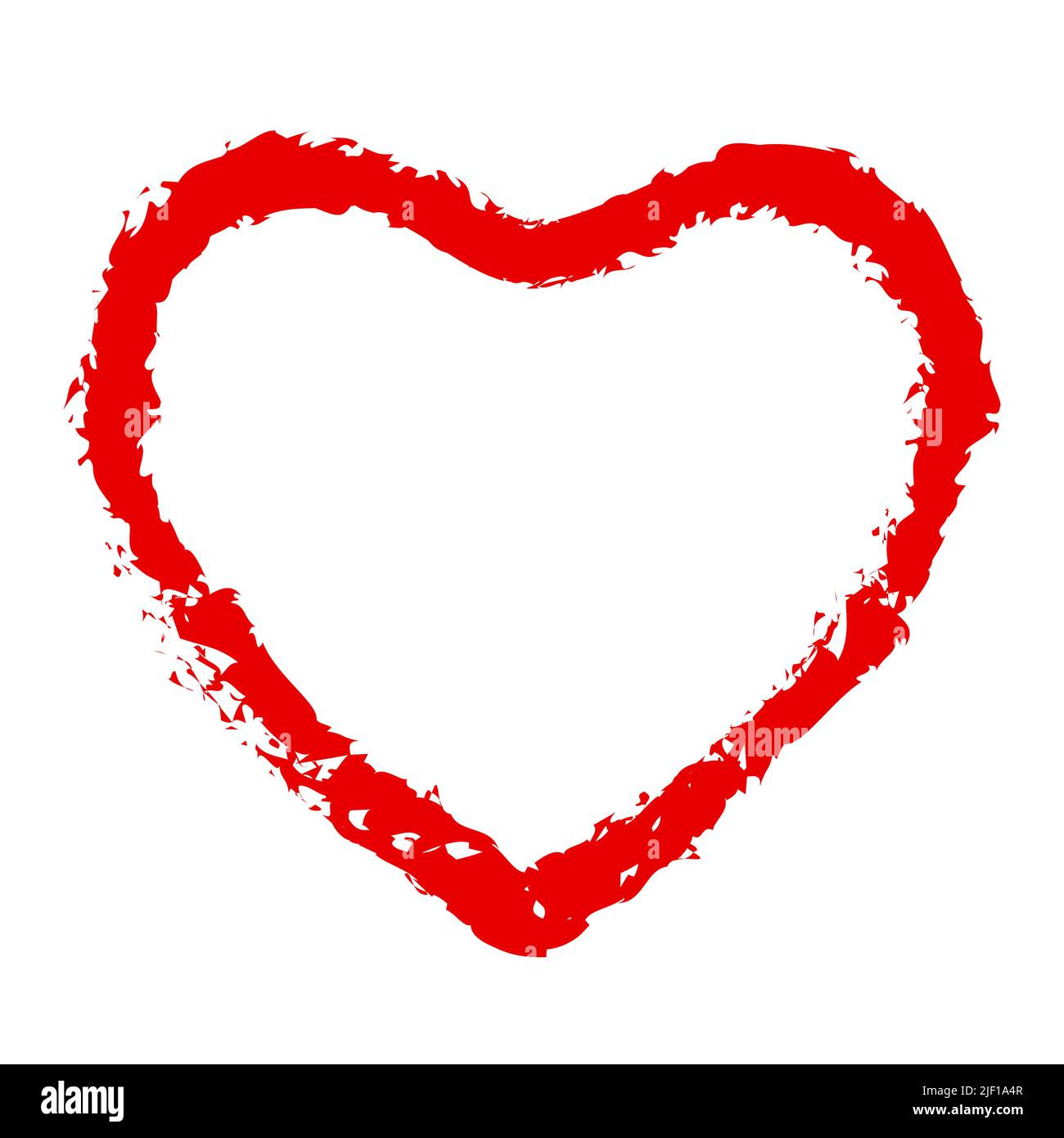 Icona del cuore per il Web e l'app. Illustrazione vettoriale piatta stile grunge Illustrazione Vettoriale